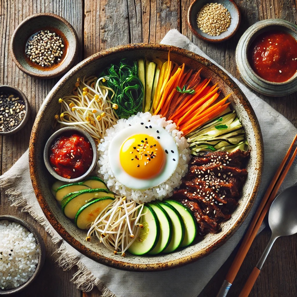 Receta de Bibimbap coreano
