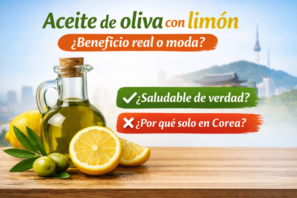 aceite de oliva con limón beneficios y tendencia saludable en Corea
