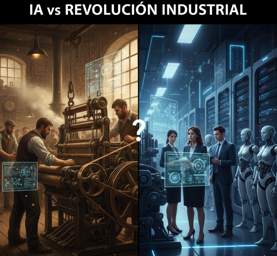 Comparación entre la Inteligencia Artificial y la Revolución Industrial